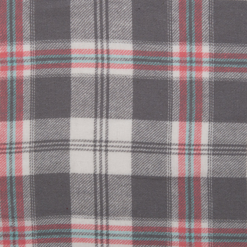 Cotton Brushed Plaid - CONNOR - Grey / Pink