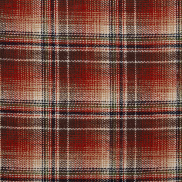 Tartan en coton brossé - CONNOR - Brun cuir