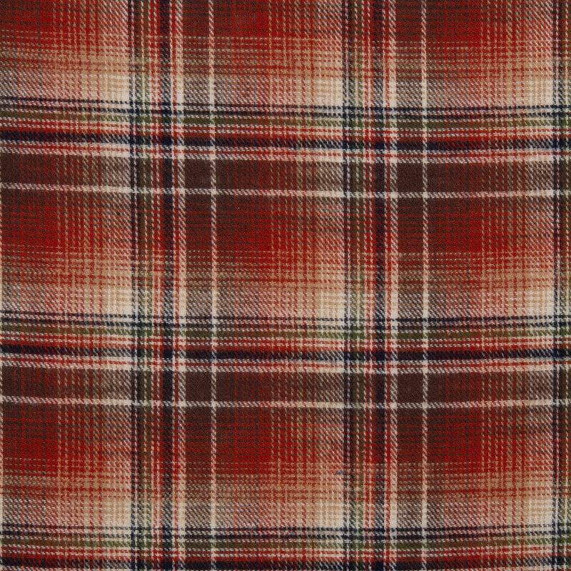 Tartan en coton brossé - CONNOR - Brun cuir