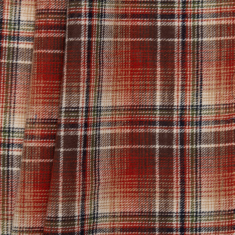 Tartan en coton brossé - CONNOR - Brun cuir