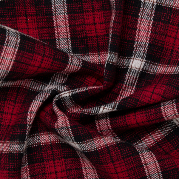 Cotton Brushed Plaid - CONNOR - Red / Black