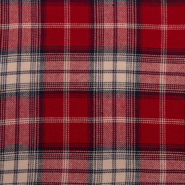 Cotton Brushed Plaid - CONNOR - Red / Eggshell