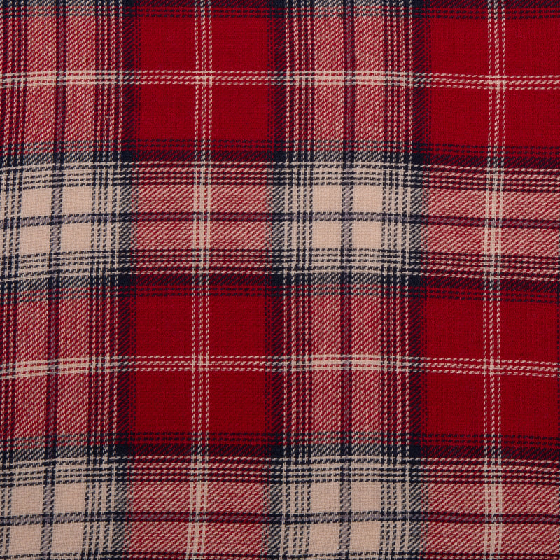 Tartan en coton brossé - CONNOR - Rouge / Coquille d&#039;Šuf