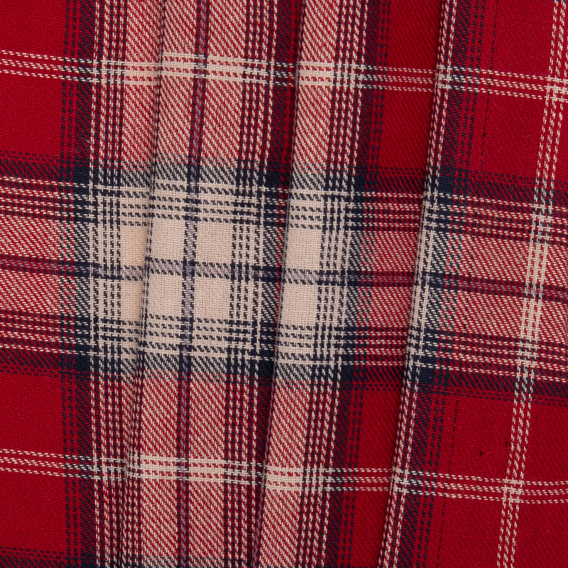 Cotton Brushed Plaid - CONNOR - Red / Eggshell