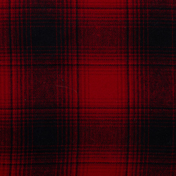 Cotton Brushed Plaid - CONNOR - True red / Black