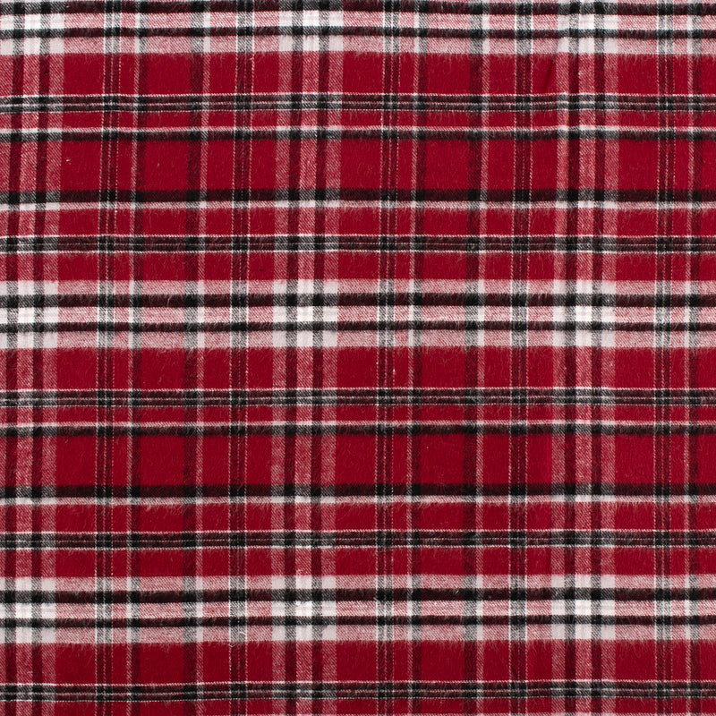 Tartan en coton brossé - CONNOR - Canneberge