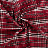 Tartan en coton brossé - CONNOR - Canneberge