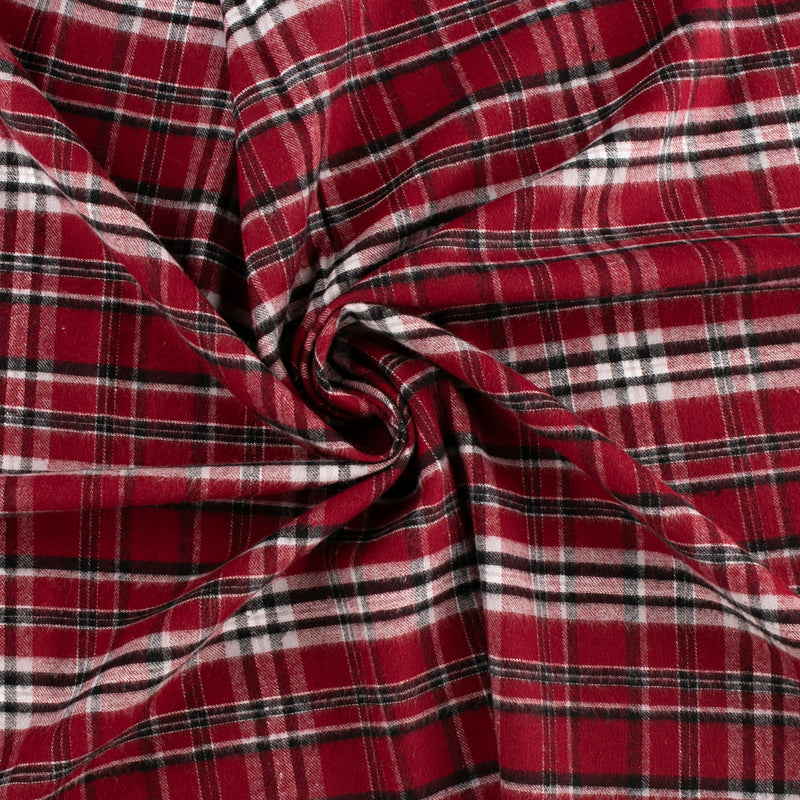 Cotton Brushed Plaid - CONNOR - Craneberry