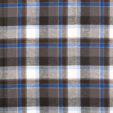 Tartan en coton brossé - CONNOR - Taupe foncé / Bleu