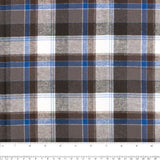 Cotton Brushed Plaid - CONNOR - Dark taupe / Blue