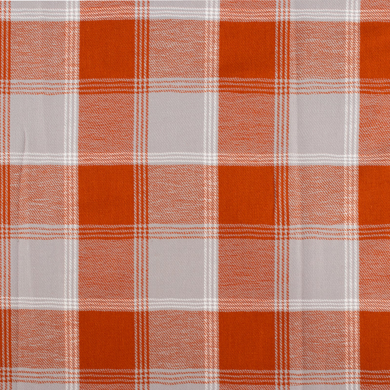 Tartan en coton brossé - CONNOR - Orange / Gris