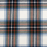 Tartan en coton brossé - CONNOR - Carreau chevrons - Bleu