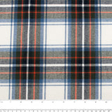 Tartan en coton brossé - CONNOR - Carreau chevrons - Bleu