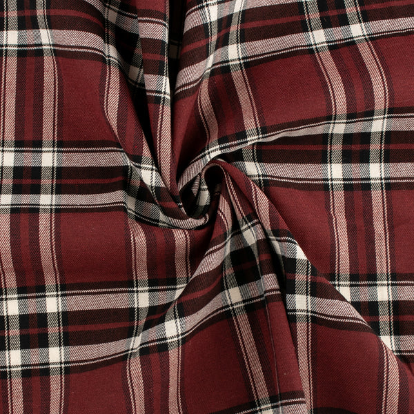 Cotton Brushed Plaid - CONNOR - Maroon