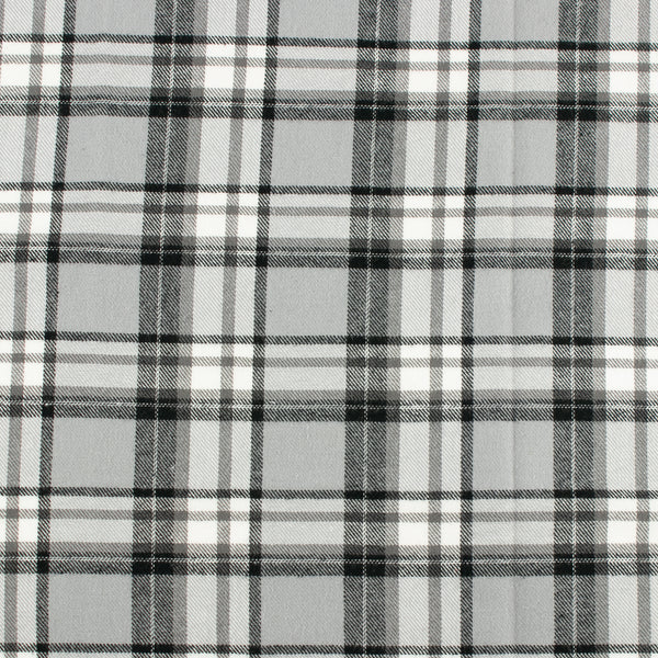 Cotton Brushed Plaid - CONNOR - Light grey / Black