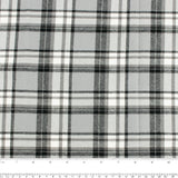 Tartan en coton brossé - CONNOR - Gris pâle / Noir