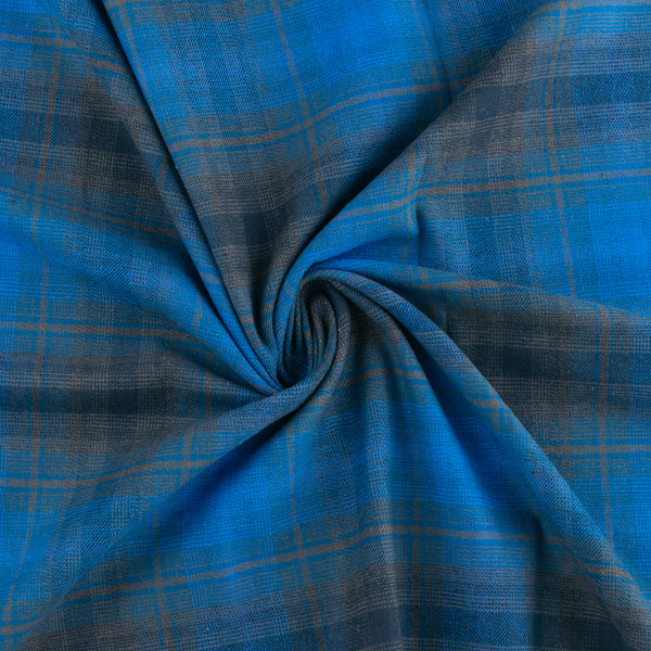 Cotton Brushed Plaid - CONNOR - Blue jay