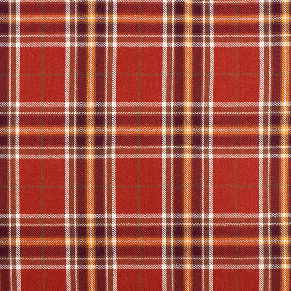 Cotton Brushed Plaid - CONNOR - Brick / Yellow