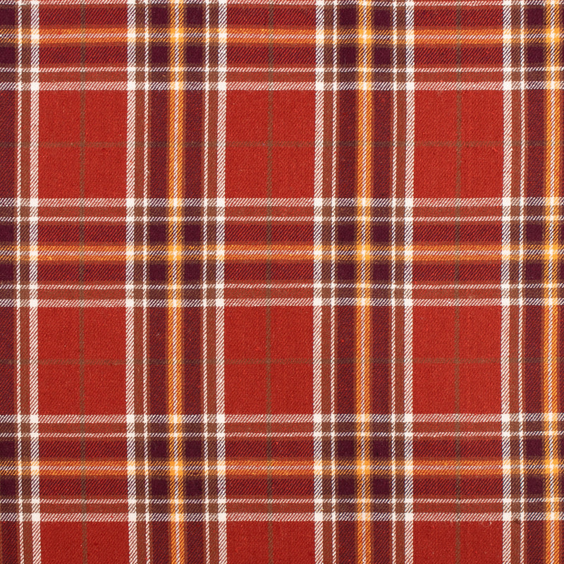 Cotton Brushed Plaid - CONNOR - Brick / Yellow