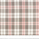 Cotton Brushed Plaid - CONNOR - Grey / Pink / Aqua