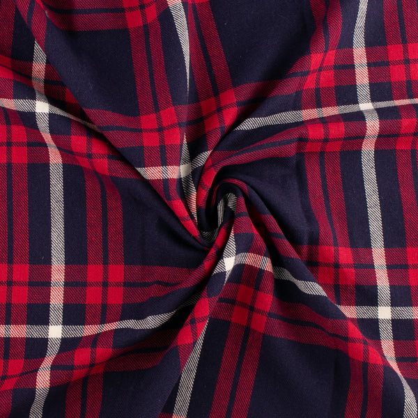 Cotton Brushed Plaid - CONNOR - Navy / Red / White