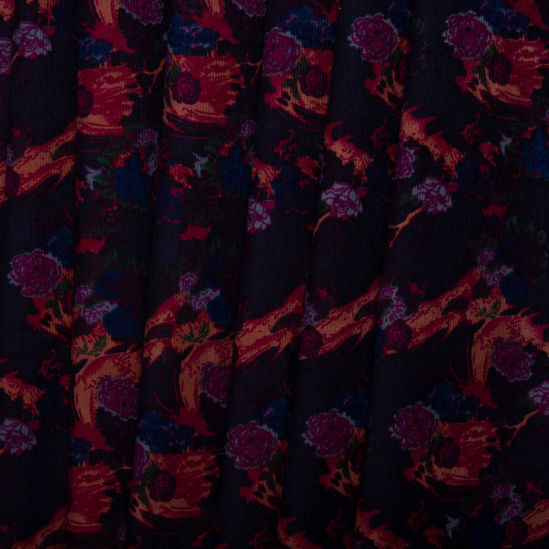 Printed Corduroy - BOHEMIAN - Florals - Purple