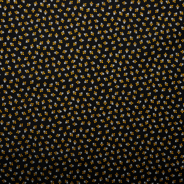 Printed Cotton - WILLIAMSBURG - Leafs - Black