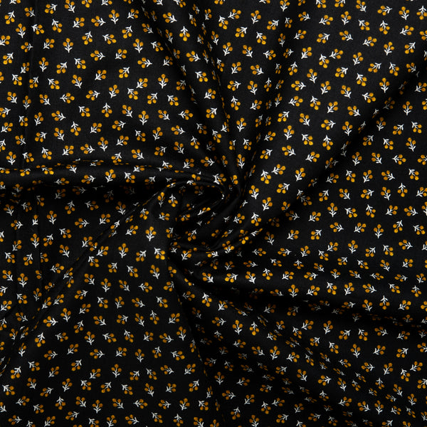 Printed Cotton - WILLIAMSBURG - Leafs - Black