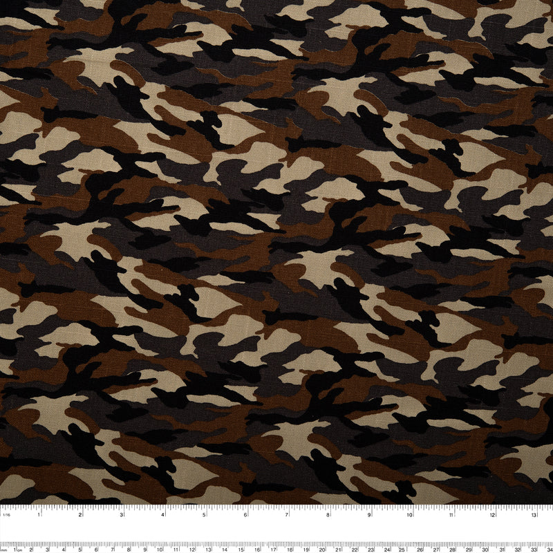 Printed Craft Canvas - TIC-TAC-TOE - Camouflage - Brown
