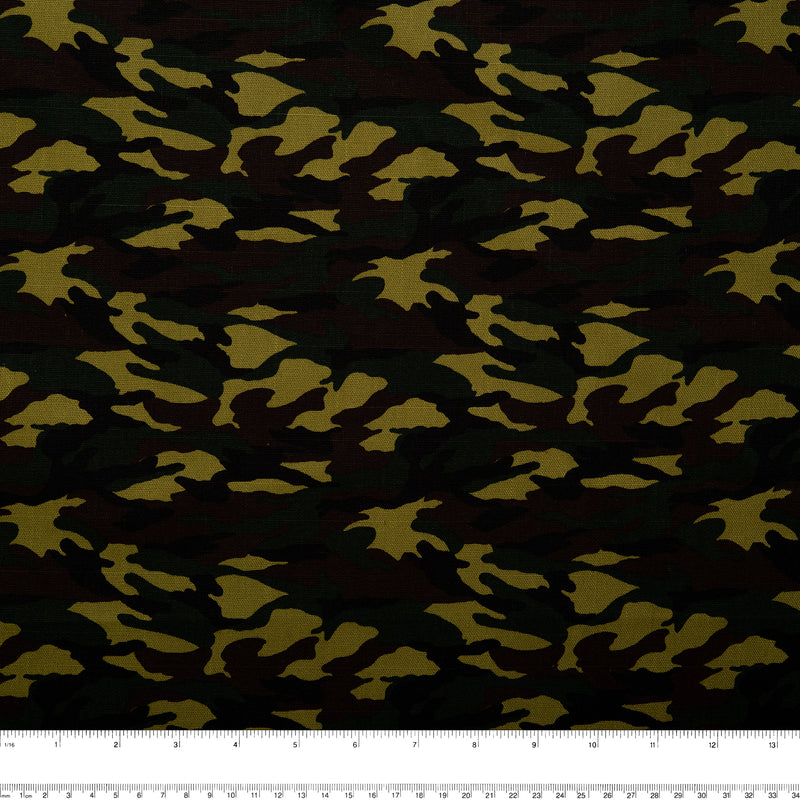 Canevas imprimé pour artisanat - TIC-TAC-TOE - Camouflage - Brun / Vert