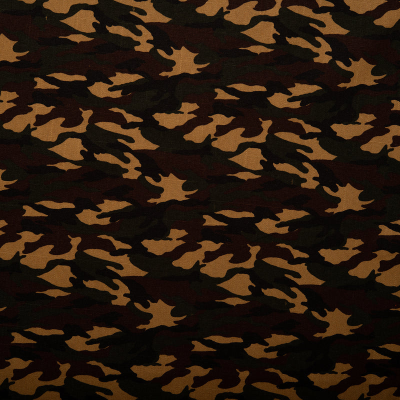 Printed Craft Canvas - TIC-TAC-TOE - Camouflage - Dark brown