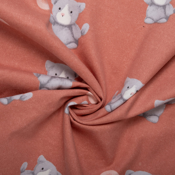 Wide Printed Flannelette - MOLLY - Dogs - Peach