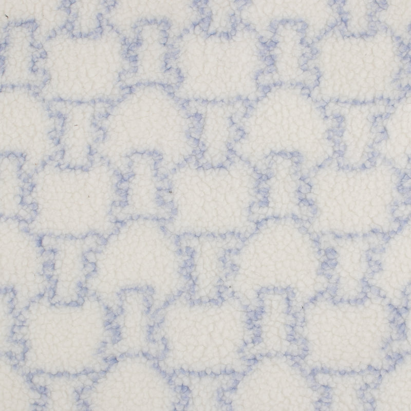 Printed Sherpa - LAMBY - Teddy bear - Light blue