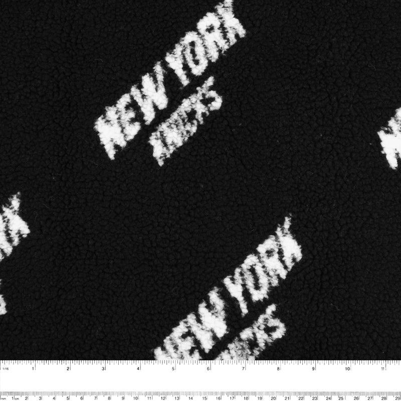 Sherpa imprimé - «LAMBY» - New York - Noir