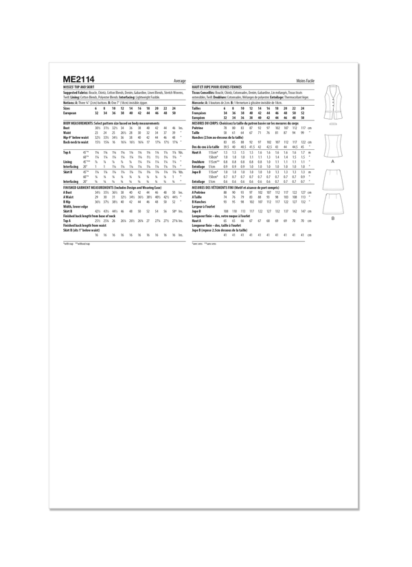 KnowMe - ME2114 MISSES' TOP AND SKIRT