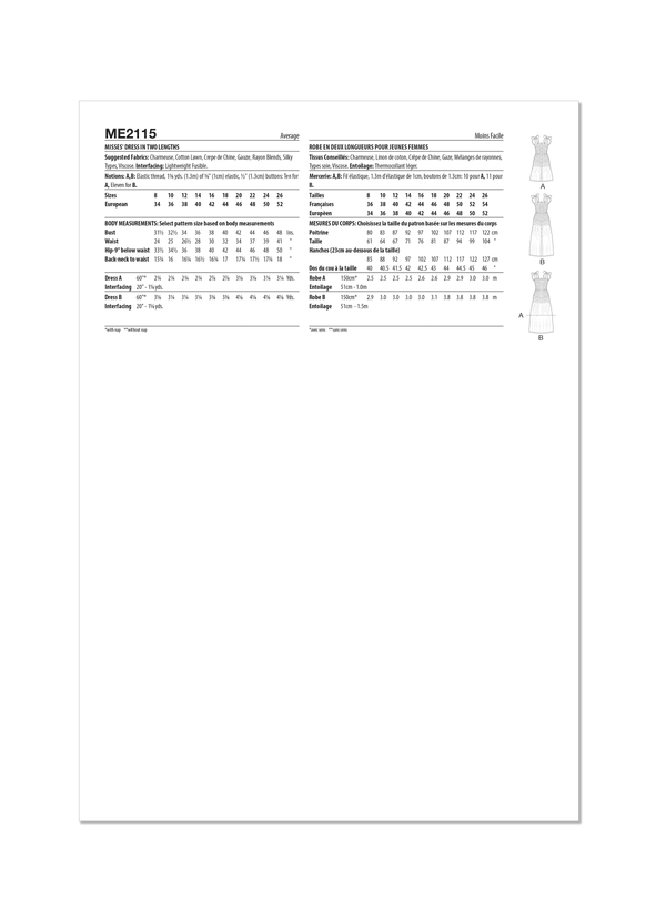 KnowMe - ME2115 MISSES' DRESS IN TWO LENGTHS