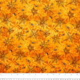 Printed cotton - SCAREDY CATS - Spider web - Orange