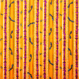 Printed cotton - SCAREDY CATS - Stripes / Spiders - Orange