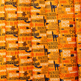 Printed cotton - SCAREDY CATS - Writing - Orange