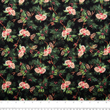 Printed Cotton - HOLIDAY GREETINGS - Pine cone - Black