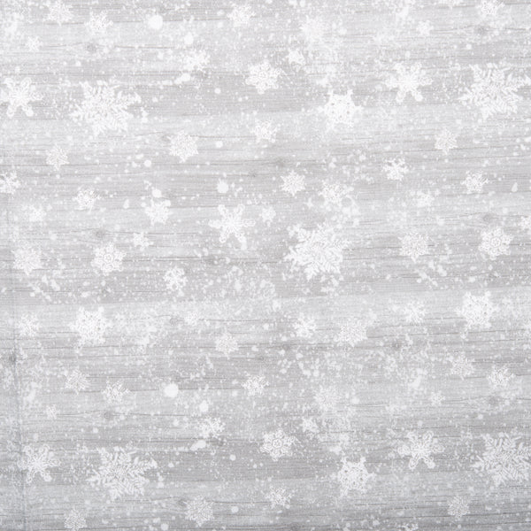 Printed Cotton - FARMHOUSE CHRISTMAS - Snowflake - Grey