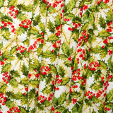 Printed Cotton - HOLLY BERRY PARK - Berries / Leafs - White