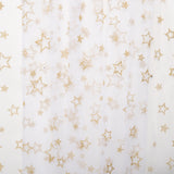Glitter tulle - STARS & SWIRLS - Stars - White / Gold