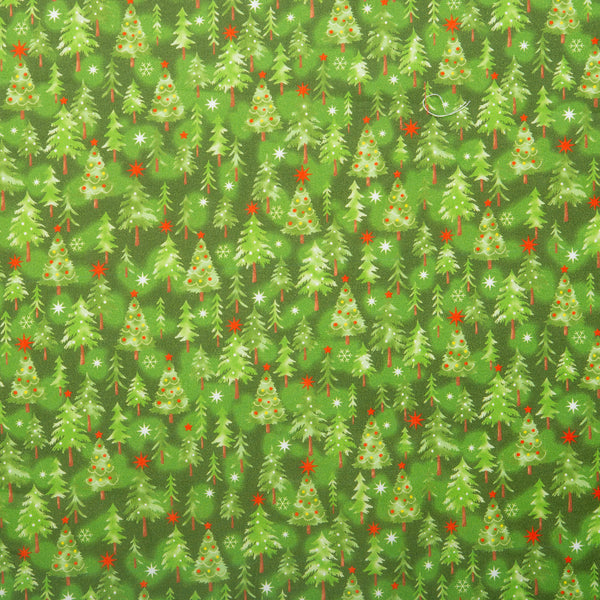 Printed Cotton - HOLIDAY MINIS - Firs - Green