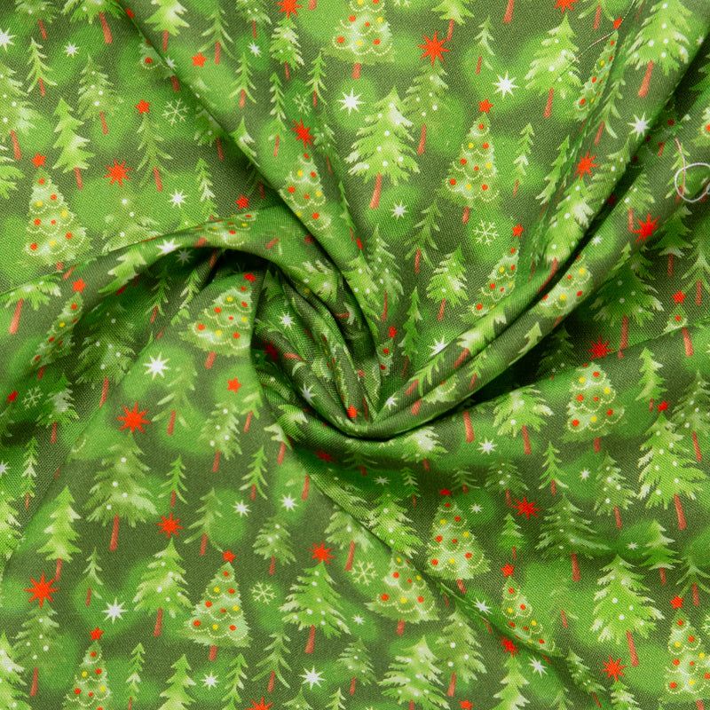 Printed Cotton - HOLIDAY MINIS - Firs - Green
