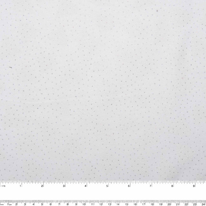 Printed sparkle cotton - Dots - Silver
