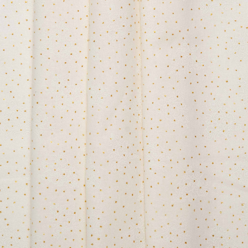 Printed sparkle cotton - Dots - Gold