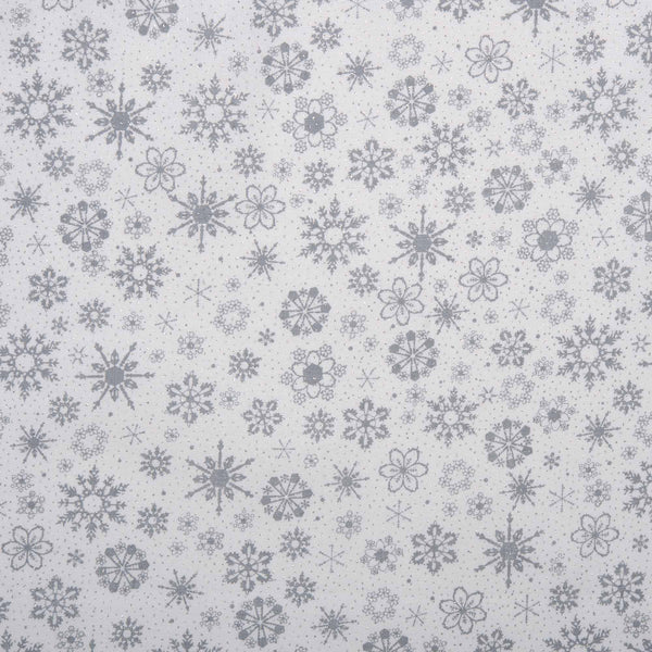 Printed sparkle cotton - Snowflake - Silver