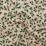 Printed Cotton - <HOMESPUN HOLIDAYS> - Mistletoe - Beige