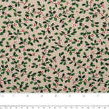 Printed Cotton - <HOMESPUN HOLIDAYS> - Mistletoe - Beige